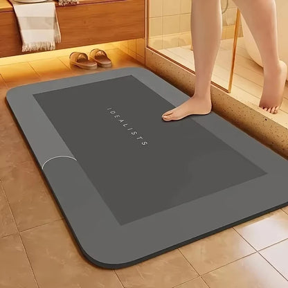 Diatomaceous Earth Bath Mat Ultra Absorbent Non Skid Rapid Drying Soft Floor Mat for Bathroom Shower Laundry Bedroom Kitchen RV