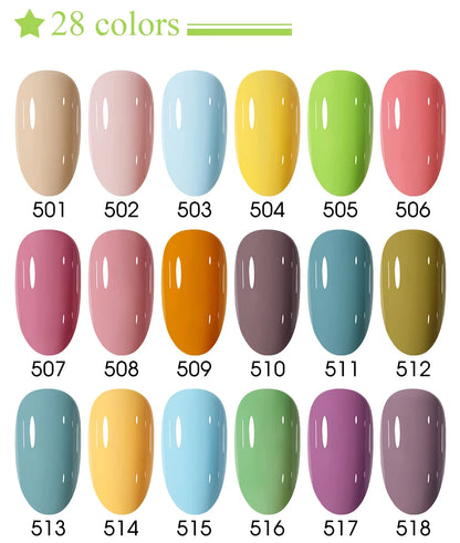 Clou Beaute 12pcs TPO & HEMA FREE Nail Gel Polish Set Red Pink Nude Green Yellow Purple UV Gel Nail Semi Permanent Nail Varnish