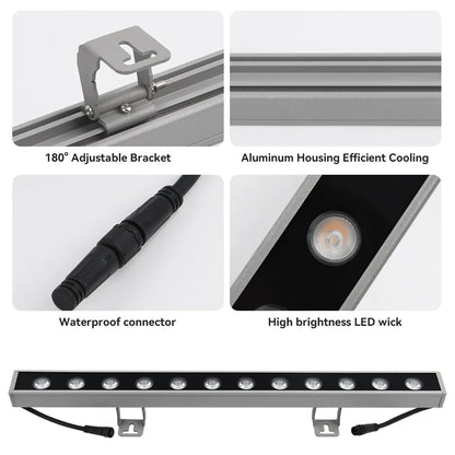 Outdoor Waterproof Wall Lamp Modern Wall Washer LED Lamp Warm White Aluminum IP65 220V Hotel Canteen Balcony Exhibition Light