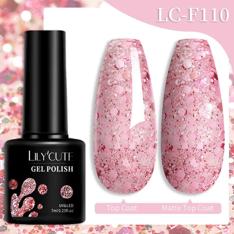 LILYCUTE 129 Colors 7ML Nail Gel Polish Nail Supplies Vernis Semi Permanent Nail Art Manicure Soak Off LED UV Gel Nail Varnishes