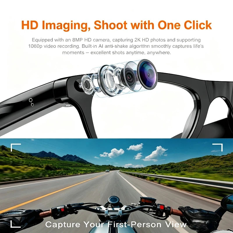 Xiaomi Upgrade Smart AI Glasses 800W HD 8K Shooting Camera Photo Video Voice Call Translation Bluetooth AI Motorcycle Glasses