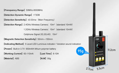 F911 Hidden Camera Detectors, Anti Spy Camera Finder, GPS Tracker Detectors, Bug & Hidden Devices Detector