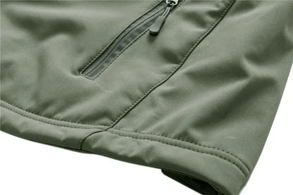 Herr Militär Softshell Set 2026 – Fleece Jacka + Byxor Outdoor, Grå/Svart/Khaki/Kamouflage S–4XL