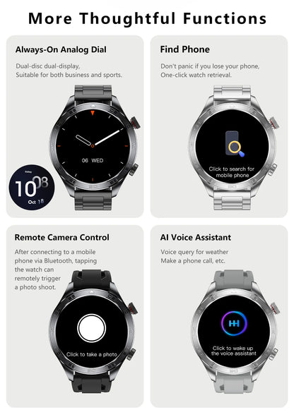2026New Men's Outdoor Sports Smartwatch GPSTrack 1000mAh Battery Heart Rate Monitor 100+Sport Mode IP67 Waterproof Smart Watches