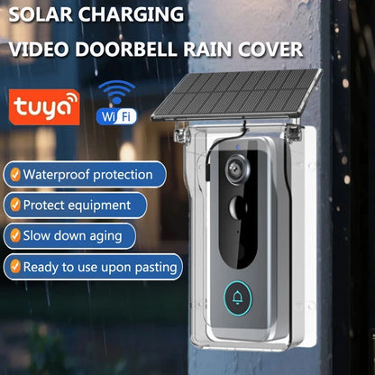 Tuya Trådlös Videodörrklocka med Solcells-regnskydd – 720P, PIR, IP65, 4000mAh, Röstförvrängning