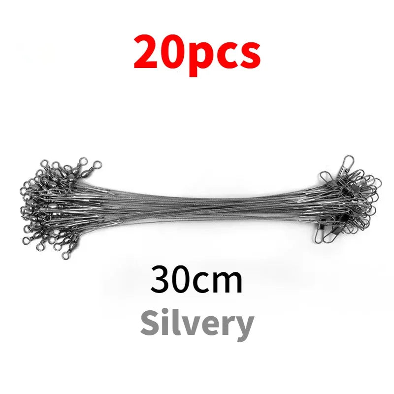 Lure Front Wire Anti Bite Fishing Line Steel Leader With Swivel Accessory Lead Core Offshore Angling Sea Snap Fishhook Tool