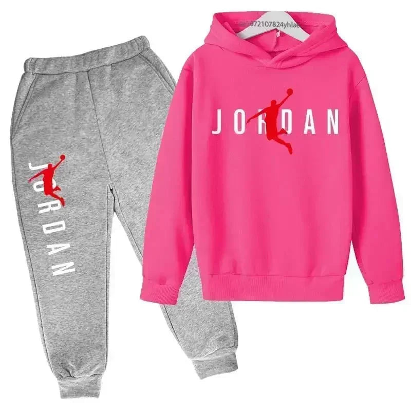 Kids Autumn Spring Trend Letter Print 2pcs Hoodie+Pants Tracksuits 3-13 Years Boys Girls Casual Outfits Children Clothes Sets