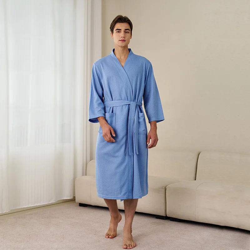 Unisex Kimono Badrock Lång – Lätt Mjuk Sommar & Höst Loungewear, 17 Färger M–3XL