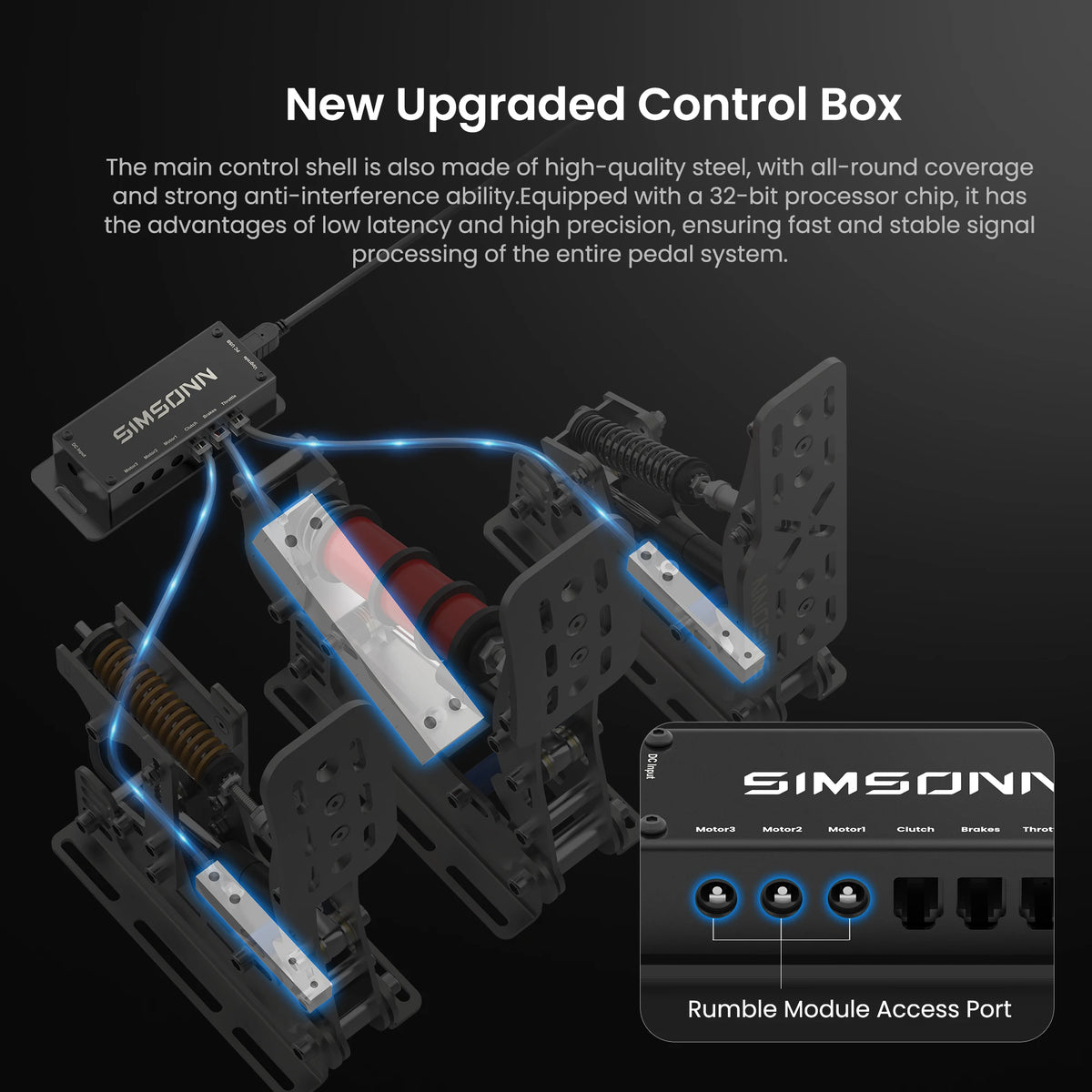 SIMSONN Plus X Sim Racing Simulator Pedal PC Simracing Pedals Support VAM Series Vibration Motor Driving Game Accessories