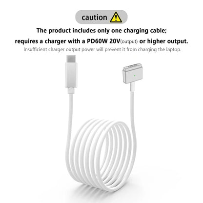 Magnetic Safe Charging Cable for MacBook, USB-C to MagSafe 1/2 Braided Cable Compatible with MacBook Air Pro 45W 60W 85W Adapter