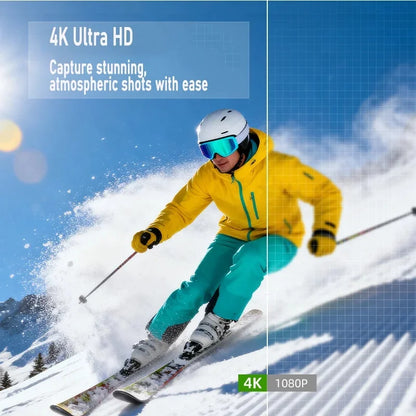 4K  Action Camera 180° Auto-rotate Len Pocket Camera 1.9" Touchscreen Zoom Sport Cam Portable Vlog Video Recorder Cycling