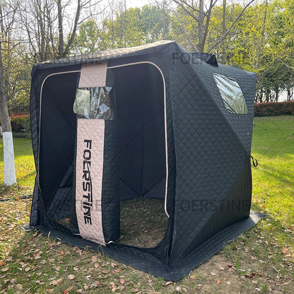 Foldable Sauna Tent Outdoor Winter Shelter Thickened Waterproof Hot Sauna Room Portable 3 4 Person Use Quick Set up Sauna Tent