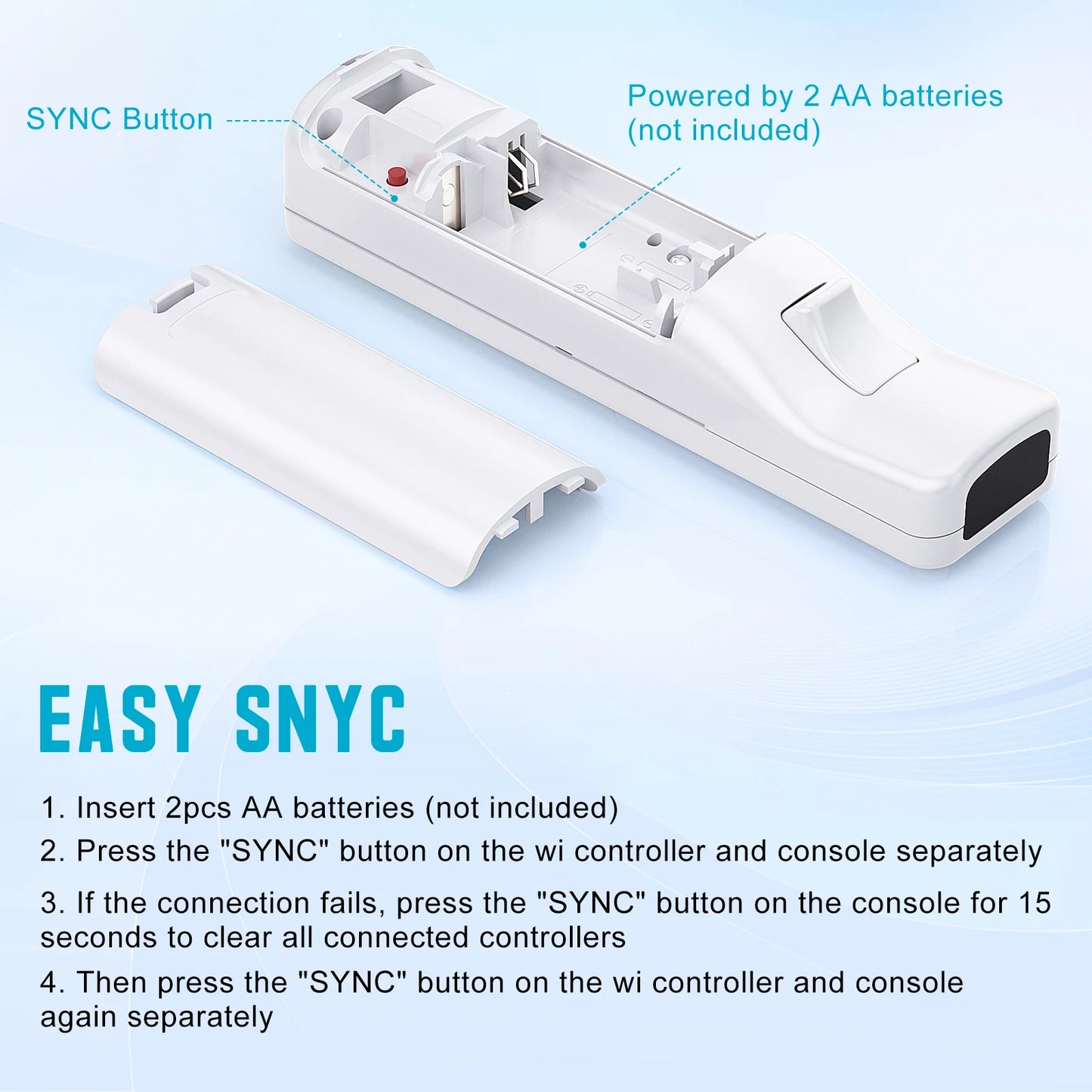 Nintendo Wii Trådlös Handkontroll 2-i-1 – Med/Utan MotionPlus, Silikonskål, Bluetooth, Wii/Wii U/Wii Mini