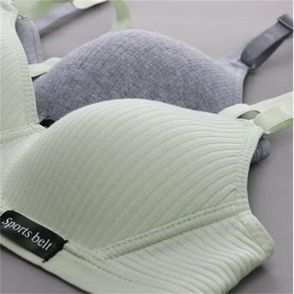 New Simple Cotton Girl Bra Underwear Student Bra Teen Thin Section Without Steel Ring Comfortable Sleep Bra Sport Vest For Woman