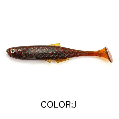Supercontinent leanness ShadTeez T-tail 5cm/7.5cm/12cm Pike Zander Predator Fishing 3d eyes Soft lure Fishing lures