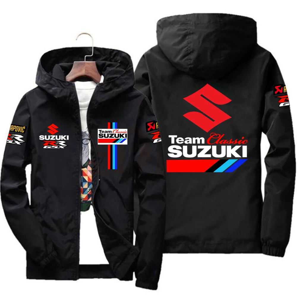 Racingjakka för Herr – Tunn Polyesterjakka med Dragkedja, Casual Sportswear i 10 Färger och Storlekar S–7XL