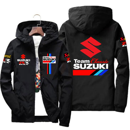 Racingjakka för Herr – Tunn Polyesterjakka med Dragkedja, Casual Sportswear i 10 Färger och Storlekar S–7XL
