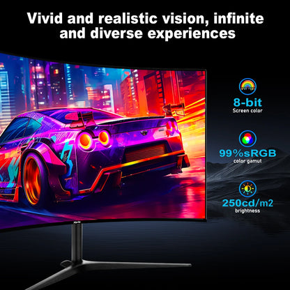FYHXele 27 Inch Curved Gaming Monitor 100Hz 2ms VA Panel FHD 1080P LED LCD Desktop PC Computer Display