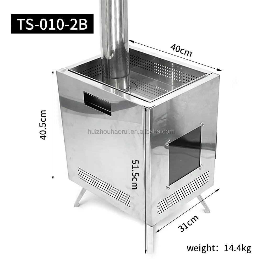 Stainless Steel Sauna Stove Picnic Camping Tent Wood-burning Heating Stove Household Folding Portable Firewood Sauna Stove