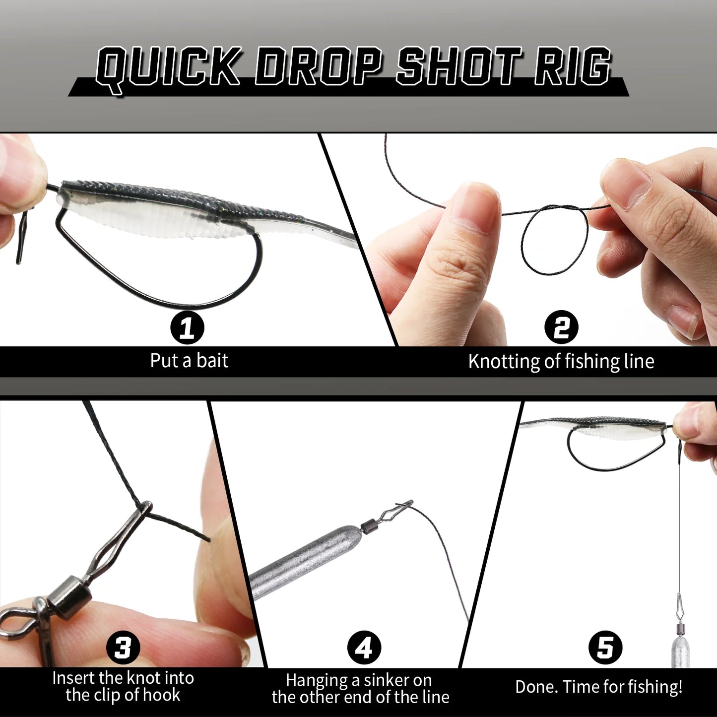 9KM 30Pcs Ewg Drop Shot Hooks with Swivels Bass Fishing Texas Rig Hooks Worm Fishing Hook High Carbon Steel