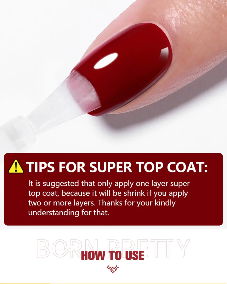 BORN PRETTY 10ml Base Gel Top Coat Rubber Gel Reinforcement Gel for Nails Tools Soak Off UV LED Nail Varnish Function Gel