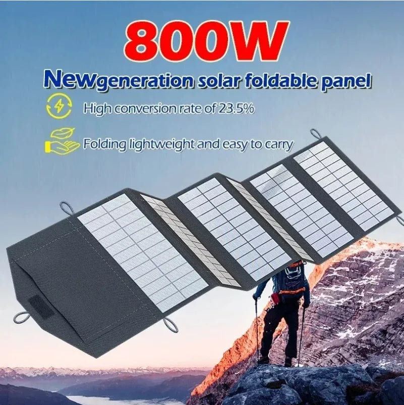 Foldable Solar Panel 5V USB Portable Folding Bag for Cell Phone Outdoor Waterproof Power Bank for Camping Hiking