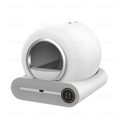 65L Smart Litter Box, Large Capacity Semi-enclosed Self-cleaning Cat Toilet, Controllable Via App, Cat Supplies, EU Stock