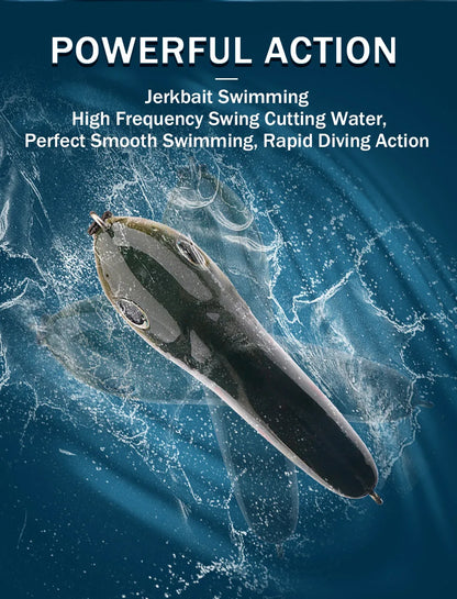 GOBASS Slider Jerkbait 6cm/8cm/10cm Slow Sinking Musky Wobbler Pike VIB Hard Bait Crankbait Plastic Fishing Lures Pesca Leurre