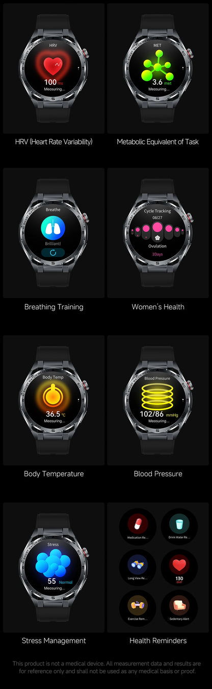 2026 New AI Health Care Accurate Detection ECG Smart Watch Blood Pressure lipids Uric Acid Analysis Bluetooth Call Smart Watches