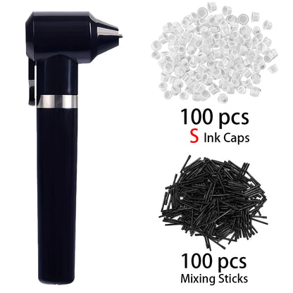 Tattoo Pigment Mixer Machine Tattoo Ink Mixer Kit with 100Pcs Mixing Sticks and 100pcs tattoo ink cups （S /M /L )Tattoo supplies