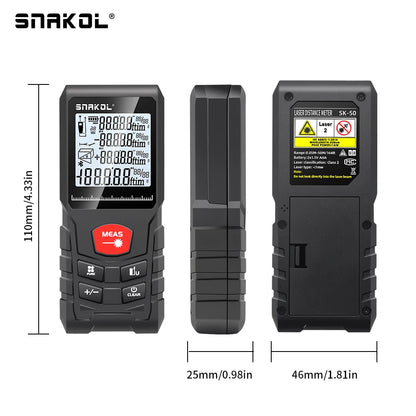 Snakol Laser Distance 50M/100M/120M Rangefinder Profesional Meter Laser Range Finder Ruler Test Tool