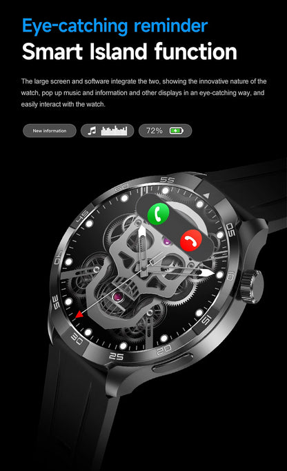 2026 New 1.85 Inch NFC Smart Watch Men Bluetooth Call NFC IP67 Waterproof Heart Rate Monitor Compass Sports Fitness Smartwatch