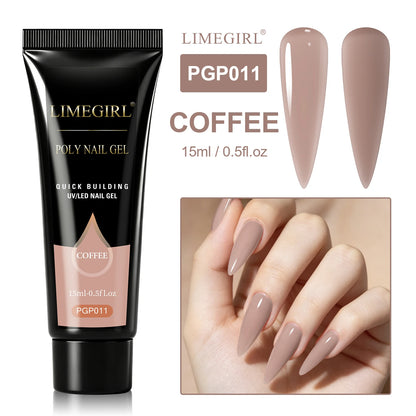 LIMEGIRL 25Colors Poly Extension Nail Gel For Nails Art Acrylic Manicure Design UV Varnishes Semi Permanent Quick Extension Gel