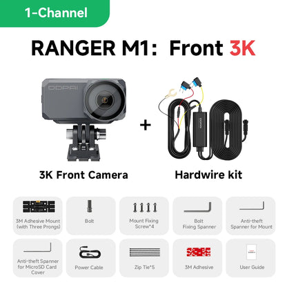 DDPAI Dash Cam RANGER M1 MC-kamera IP67 Vattentät med WiFi Night Vision