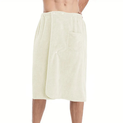 1 coral velvet men's bath towel-adjustable elastic bath towel-soft and skin-friendly, 31.5 * 55 inches, men's outdoor sauna skir
