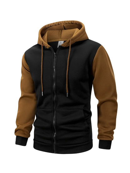 Herr Oversized Hoodie med Dragkedja – Casual Sweatshirtjacka, 3 Färger