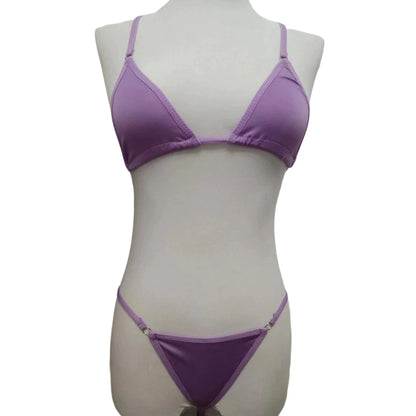 2Pcs/Set Women Bikinis Beachwear Lacing Up Bra And Thong Suits Brazilian Swimwear Female Swimming Swimsuit