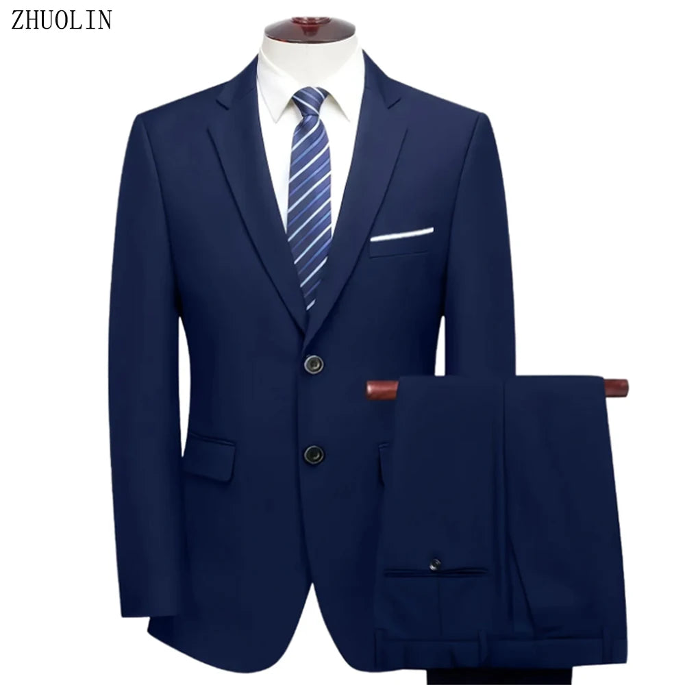 High Quality Men Suits For Wedding 2 Pieces 3 Sets Blazers Stretch Elegant Formal Jackets Vest Pants Full 2025 Tailored Costume