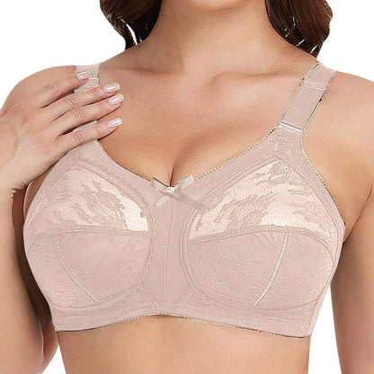 Women's Plus Size Bra Floral Lace Full Coverage Sexy No Steel Ring Bra Wrap Chest Sleeping Underwear Seamless Bras For Woman