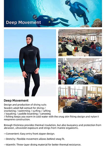 HOT 3mm Camouflage Wetsuit Long Sleeve Fission Neoprene Submersible Diving for Men Keep Warm Tops and Pants 2-pieces Sun Protect