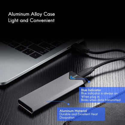 SSK M.2 NVME SATA SSD Enclosure Adapter USB 3.2 10Gbps Aluminum Enclosure External Hard Drive Case Support UASP Trim for PC Case