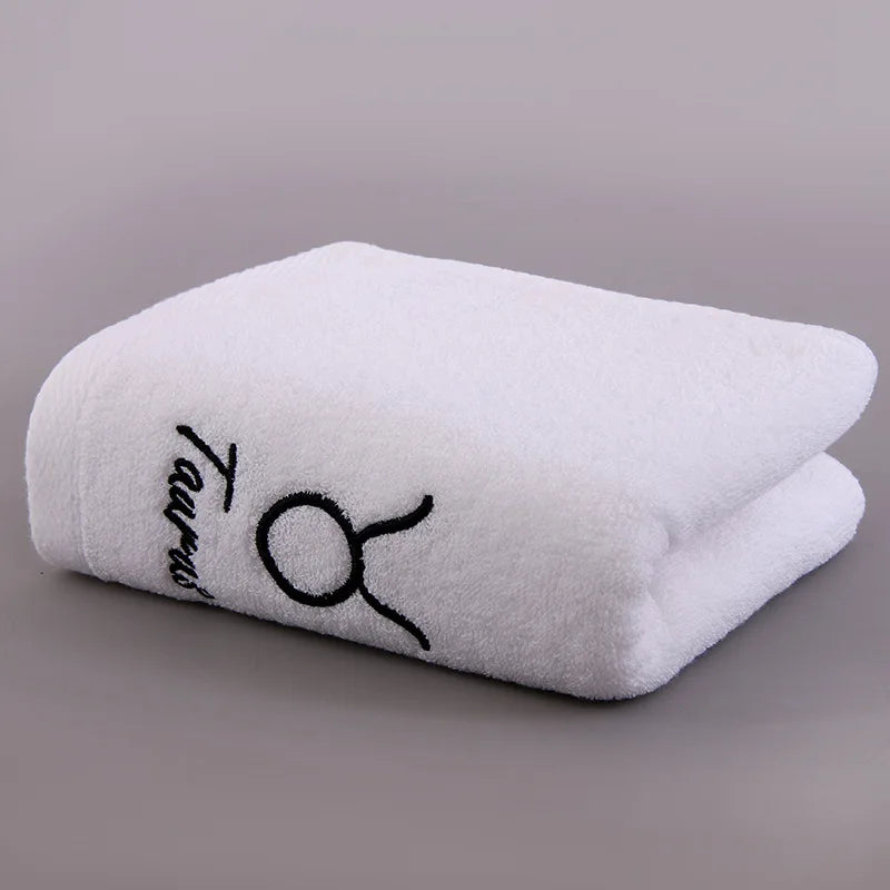12 Constellation Letters Towel Embroidery Cotton Absorbent Quick Dry Lovers Gift Thickened Sport Soft fashion Face Towel 35x75cm