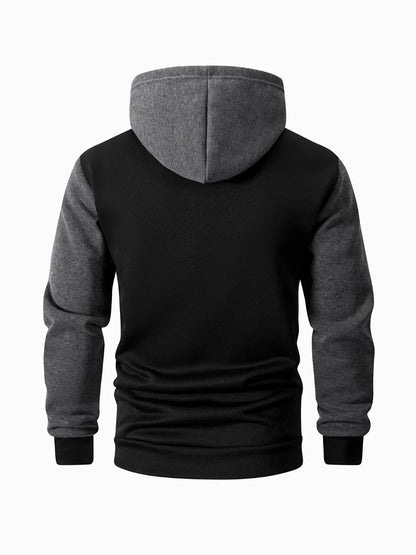 Herr Oversized Hoodie med Dragkedja – Casual Sweatshirtjacka, 3 Färger
