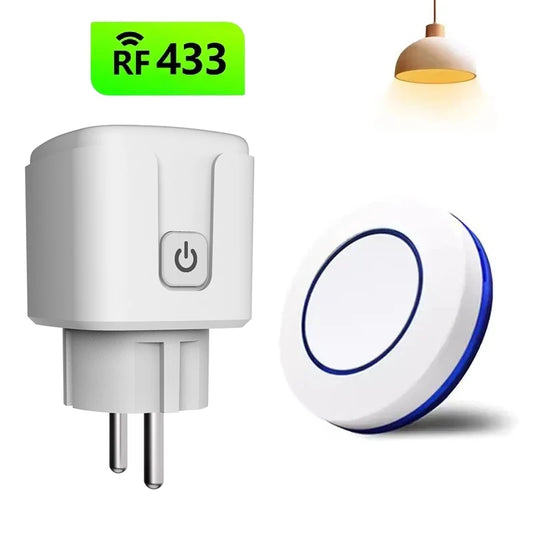 Trådlös RF 433MHz Fjärrstyrd Väggkontakt – 16A/3000W, 220V/110V, Smart Hemkontroll