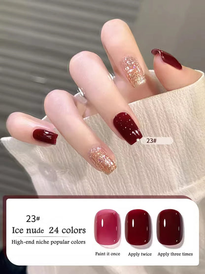 1-30pcs PSK Nude Pink Color Nail Art Ice Transparent Bare Color Nail Enamel 2026 New Net Red Popular White Gel Nail Polish
