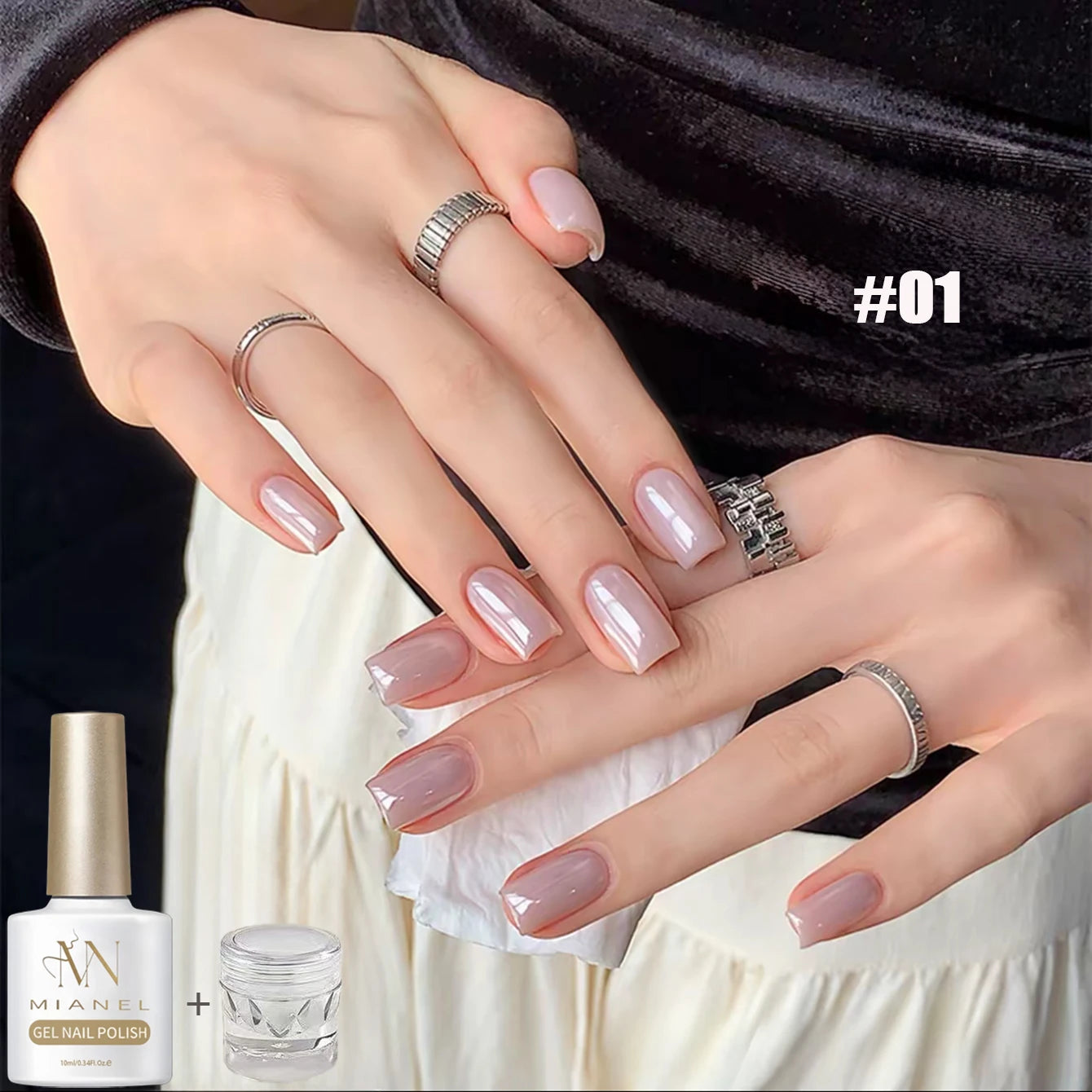 MAINEL 1-12Pcs Fashion Nude Shiny Soak Off UV Gel Nail Gel Polish Cosmetics Nail Art Nails Gel Polish Tips Nail Varnish