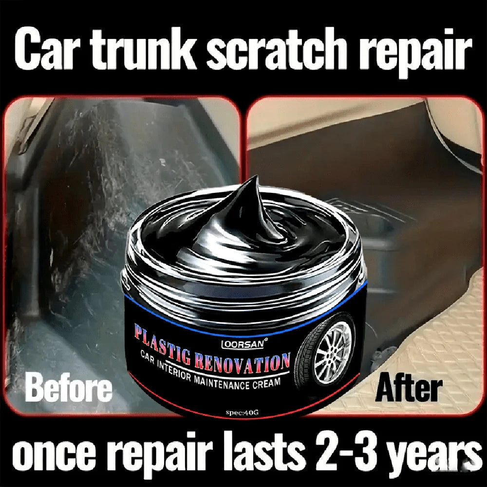 Car Plastic Polish Cream - Interior Restorer, Scratch Remover, Gloss Enhancer, Fading Prevention, Easy Repair Solution 40ml