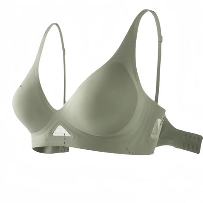Women's Seamless Bra Push-Up Bralette With Pads U-Shape Back Non-wire Underwear Mesh Splice Breathable V-Neck Sexy Lingerie S-XL