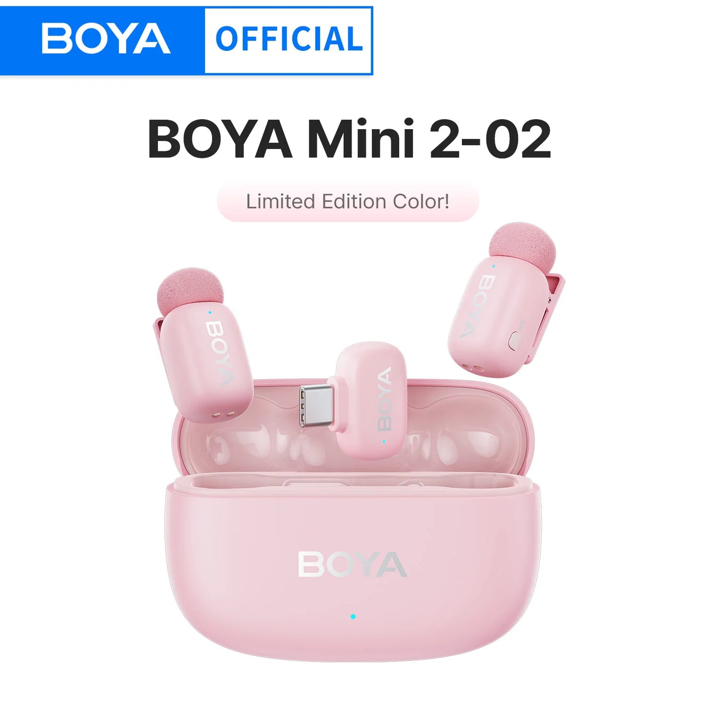BOYA Mini 2 Wireless Lavalier Microphone AI Noise Reduction Mini Mic for iPhone 6-14/15-17 USB-C Android Phone Video Recording