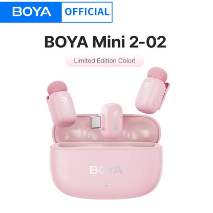 BOYA Mini 2 Wireless Lavalier Microphone AI Noise Reduction Mini Mic for iPhone 6-14/15-17 USB-C Android Phone Video Recording